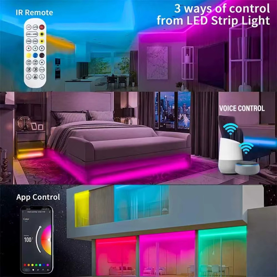 Tuya Smart WiFi LED-Controller für RGB/RGBW/RGBCCT LED-Streifen mit Infrarot-Fernbedienung, kompatibel mit Amazon Alexa und Google Assistant, Farbe: Weiß - Bild 4