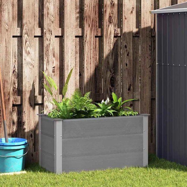 Furnicato Garten-Hochbeet aus WPC und Aluminium in Grau, B/T/H: 100 x 50 x 54 cm - Bild 1