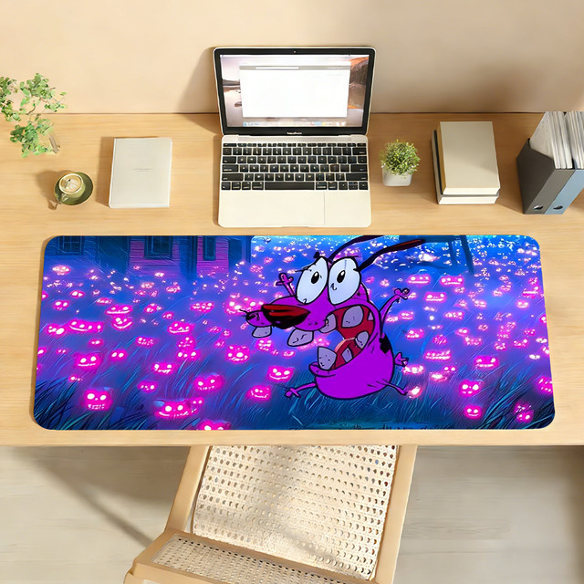 C-Courage C-Cowardly D-Dog Mauspad in Multicolour, rutschfeste Schreibtischunterlage aus Gummi für PC und Laptop - Bild 1