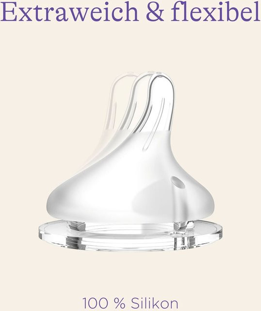 Lansinoh 2er-Pack Babyflaschen mit NaturalWave Sauger, Weithals, 240 ml, transparent - Bild 1