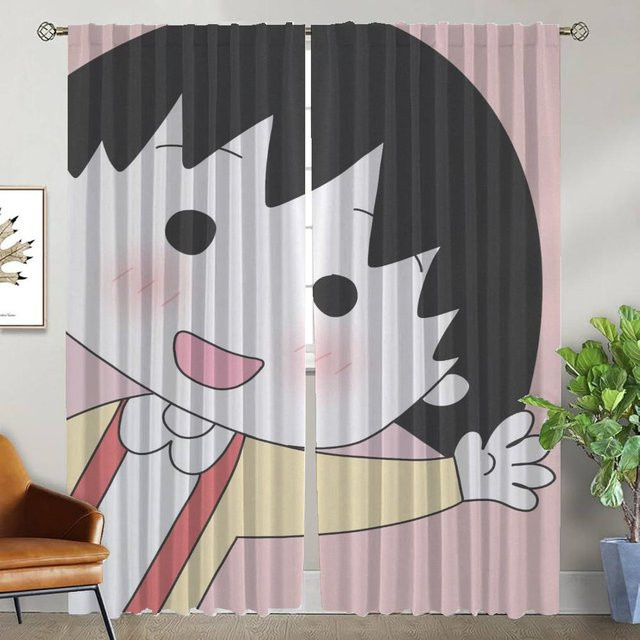 Chi-bi Maruko Vorhänge für das Wohnzimmer, 2 Paneele, Halloween Dekoration, Mehrfarbig, Breite: 50 cm, Höhe: 70 cm - Bild 1