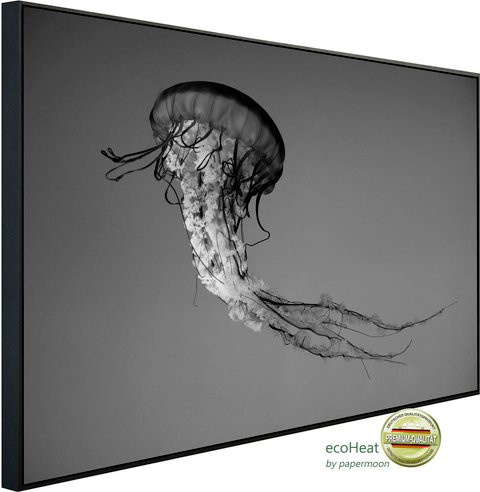 papermoon Infrarotheizung EcoHeat Qualle in Schwarz und Weiss mit Matt-Effekt und App-Steuerung - Bild 1