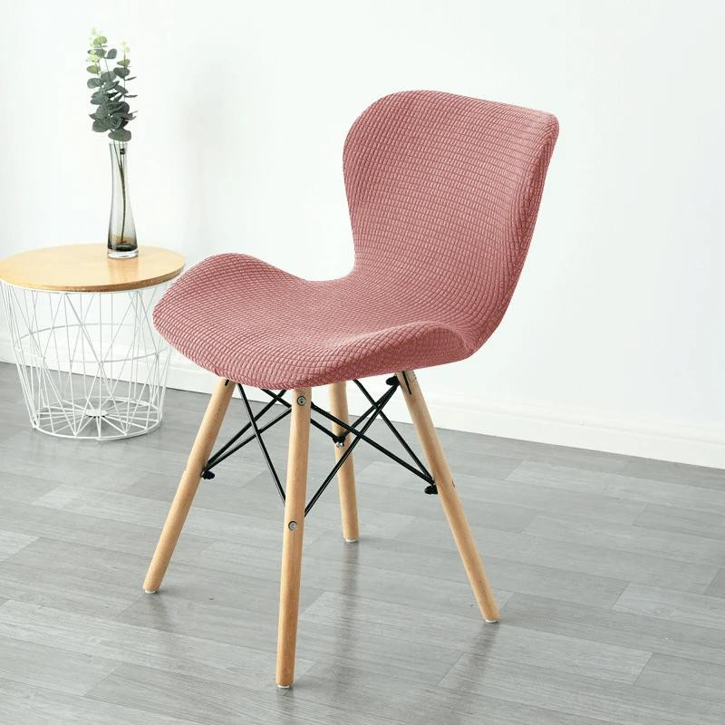 Schmetterling Gebogener Stuhlbezug aus Stretch Spandex und Polarfleece in Pink für Esszimmerstühle und Barhocker - Bild 1