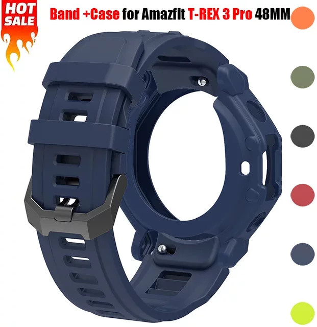 Amazfit Uhrenarmband und Silikonhülle, Silikon, Schwarz, T-REX 3Pro - Bild 1