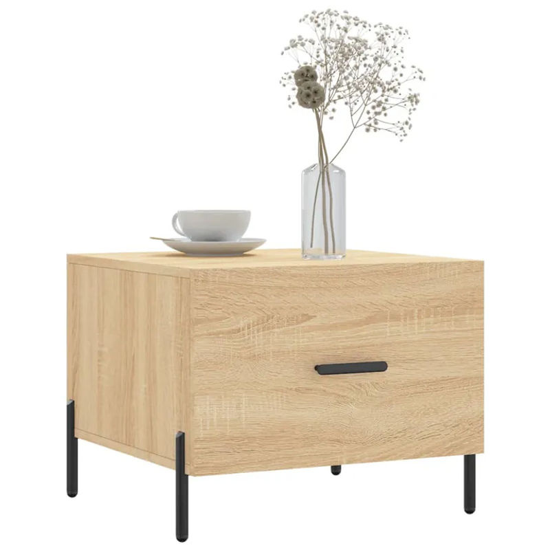 vidaxl Couchtisch Set 2 Stück im Industrial Design, Farbe: Braun, Sonoma-Eiche, B/T/H: 50 x 50 x 40 cm - Bild 3