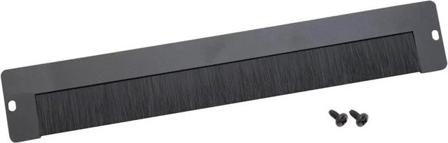 HMF Kabeldurchführung mit Bürsteneinsatz für 19 Zoll Serverschrank in Schwarz - Bild 1