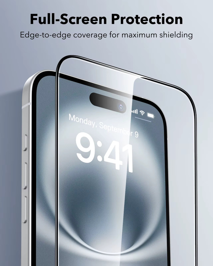 ESR 3er-Pack Displayschutzfolie aus gehärtetem Glas in Militärqualität für iPhone 17 Pro Max, 17 Air, 16, 15, 14 und 13 Pro Max, transparent - Bild 6