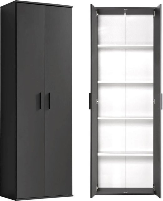 mokebo Mehrzweckschrank in Anthrazit mit Schranktüren, H x B x T: 180 x 60 x 34 cm - Bild 1