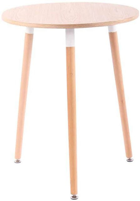 CLP Küchentisch AMALIE im Retro-Design mit 3 Holzbeinen, rund, weiß, Durchmesser: 60 cm, Höhe: 75 cm - Bild 1