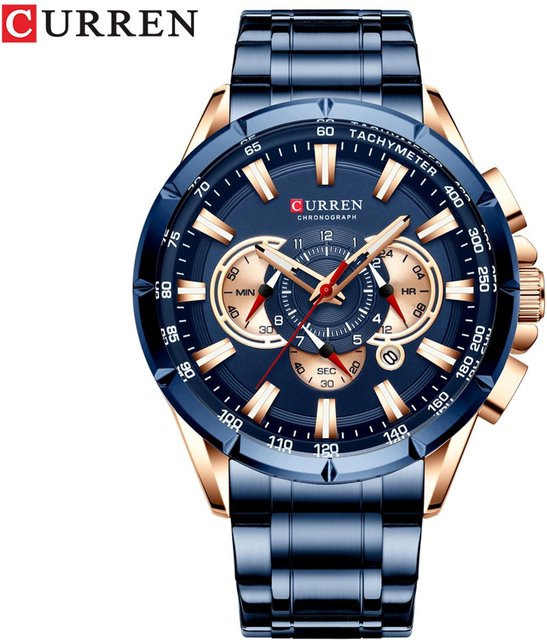 CURREN Armbanduhr, Quarz, Edelstahl, Grau, Herren - Bild 1