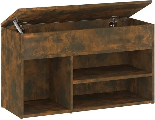 vidaXL Schuhbank aus Holzwerkstoff in Räuchereiche, Farbe: Braun, B/T/H: 80 x 30 x 45 cm - Bild 1