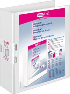 VELOFLEX VELODUR Ringbuch A4 mit 2-Ring-Mechanik in Weiß, Rückenbreite: 70 mm - Bild 1