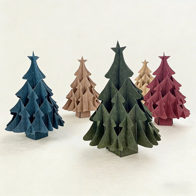 Metall-Schneideformen ineinandergreifende Weihnachtsbaum-Formen für Scrapbooking und Papierhandwerk in Blau - Bild 1