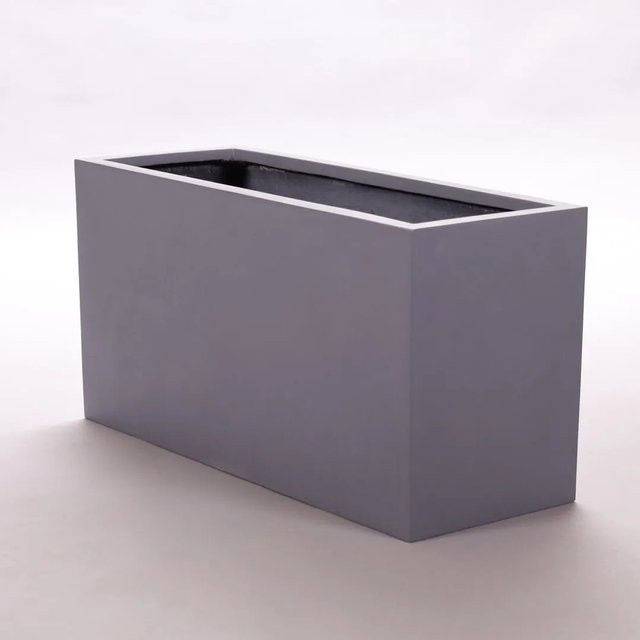 Elegant Einrichten Pflanzkübel aus Fiberglas rechteckig, Farbe: Grau, B/T/H: 100 x 40 x 50 cm - Bild 1