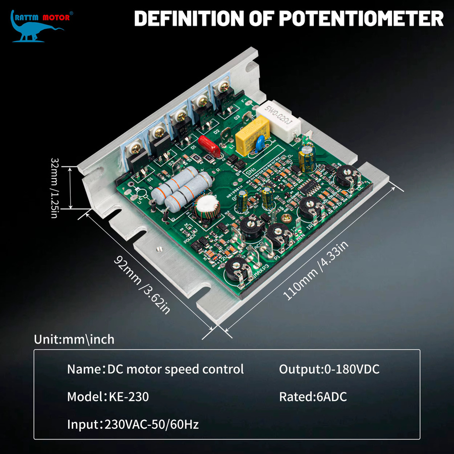 RATTMMOTOR DC Brushed Controller Board KE-230 Drehzahlregelung für DC Motoren mit Filter - Bild 3