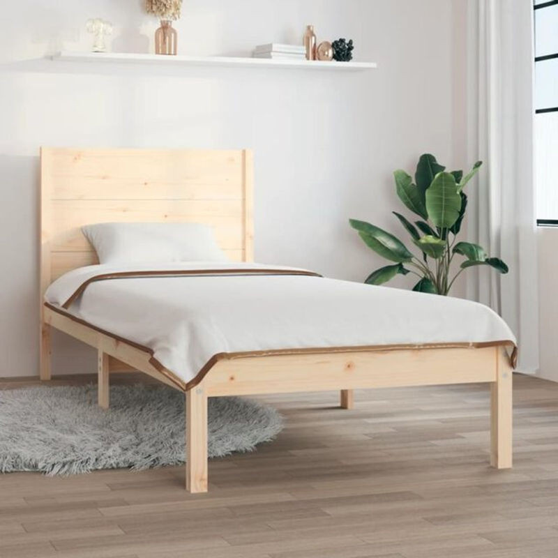 Massivholzbett aus Kiefer von vidaxl in Braun, B/L: 75 x 190 cm - Bild 1