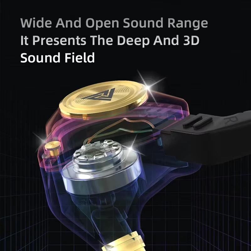 QKZ AK3 FiLe In-Ear Kopfhörer mit Mikrofon, HiFi-Musikmonitor und Geräuschunterdrückung, Farbe: Lila - Bild 4