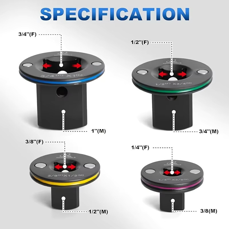 NIUXIANG Schlagsteckschlüssel-Adapter mit niedrigem Profil und magnetischer Halterung in Schwarz - Bild 6