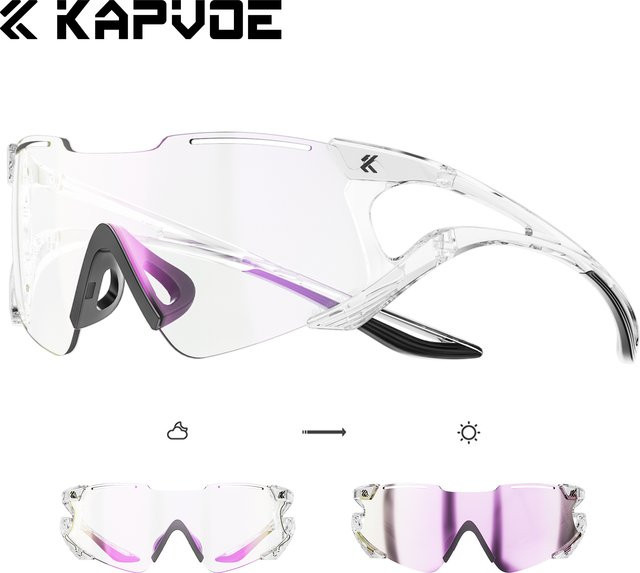 KAPVOE Sportsonnenbrille, Photochrome, Unisex, Kunststoff - Bild 1