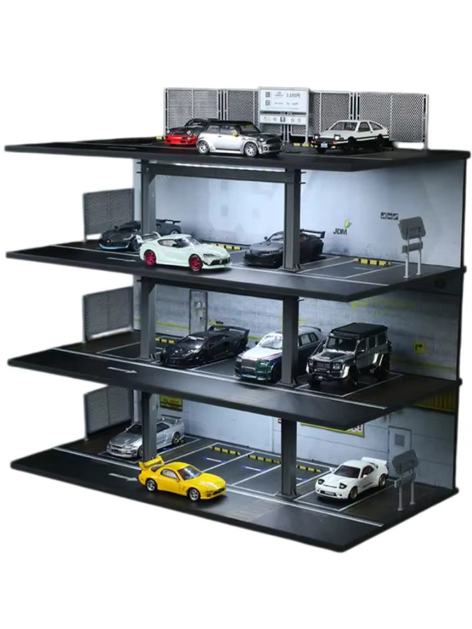 TimeMicro+MoreArt Auto-Dioramen Parkplatz, mit LED-Beleuchtung, 1:64 - Bild 2