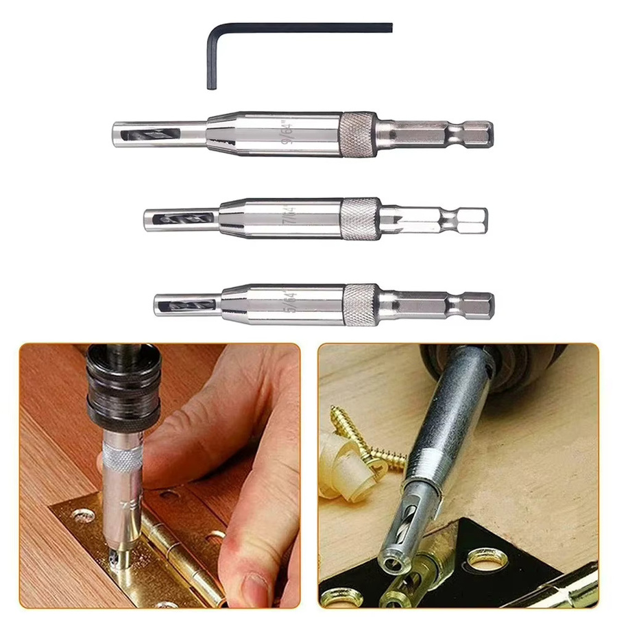 Automatisches Senker-Bohrer-Set für Scharnierzapfen in Silber - Bild 3