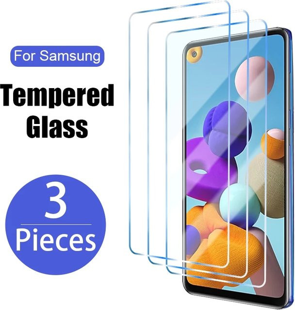 3er-Set gehärtetes Glas Displayschutz für Samsung Galaxy A14 A15 A24 A04 A04S A74 A73 A72 A34 A35 A32 A33 A05 A05S in Transparent - Bild 1