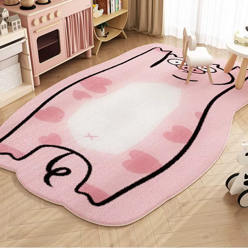 VIKAMA Cartoon Teppich aus Kaschmirimitat in Pink für Kinderzimmer, Wohnzimmer und Schlafzimmer - Bild 1
