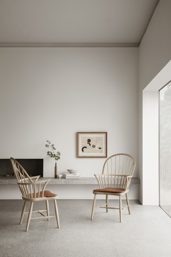 Carl Hansen & Søn Windsor Stuhl FH38 mit Armlehnen in Beige, geölt - Bild 2