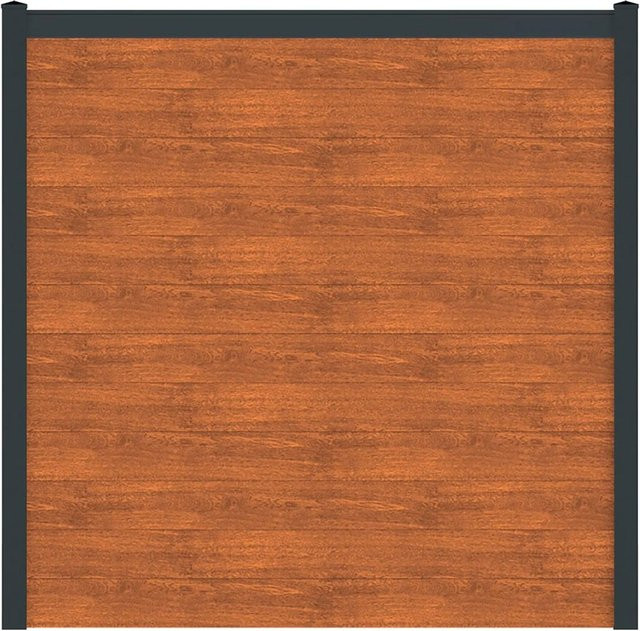 Vidual Sichtschutzzaun Snap 140 zum Aufdübeln aus Aluminium in Light Oak, blickdicht, B: 184 cm, H: 175 cm - Bild 1