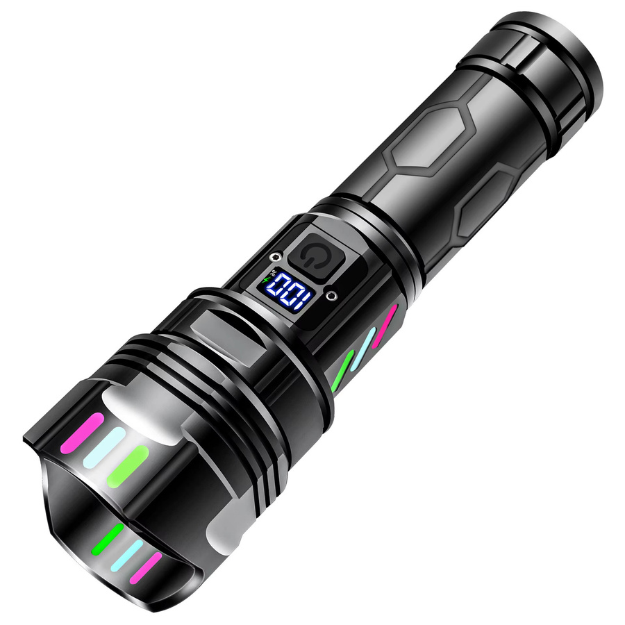 JIASHUAIXIN LED-Scheinwerfer Taschenlampe mit Zoom und fluoreszierendem Film in Schwarz - Bild 6