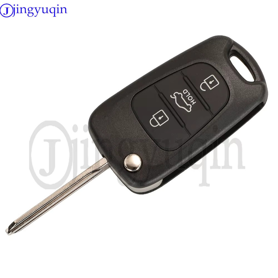 Jingyuqin Klappbarer Autoschlüssel 3-Tasten Fernbedienung in Schwarz für Kia Cerato 2010 bis 2013, 433MHz FSK 46 Chip, Modell 95430-1M250/1X000 1M251 RKE-4F04 - Bild 2
