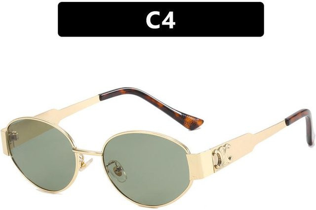 Dote Sonnenbrille, oval, Vollrand, Metall, rot, gold, Damen - Bild 1