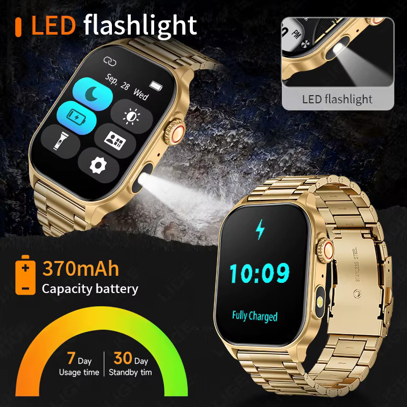 LIGE Smartwatch, Gold, Edelstahl, Unisex - Bild 4