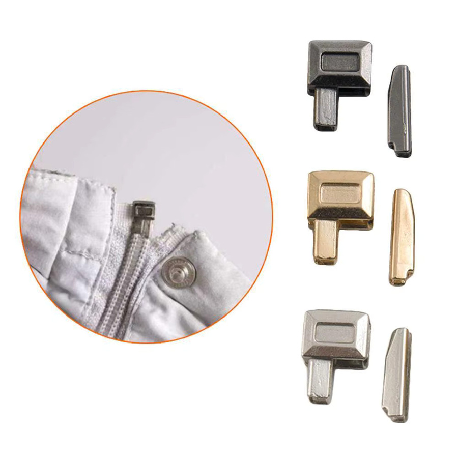 10 Metall Reißverschluss Reparatur Stopper in Silber für Schneider und Handwerk zum Einsetzen von Zipper Slidern - Bild 3