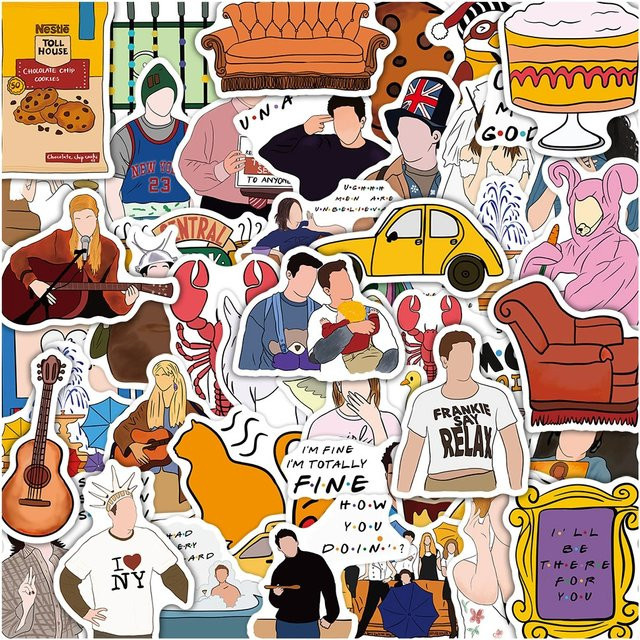 Rspctou Friends Cartoon-Aufkleber, Bunt / Mehrfarbig, Set / Bundle - Bild 1