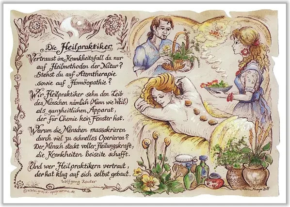 Zunftbild Heilpraktiker als Vintage Paper Poster in A4 auf Antikpapier, Mehrfarbig - Bild 1