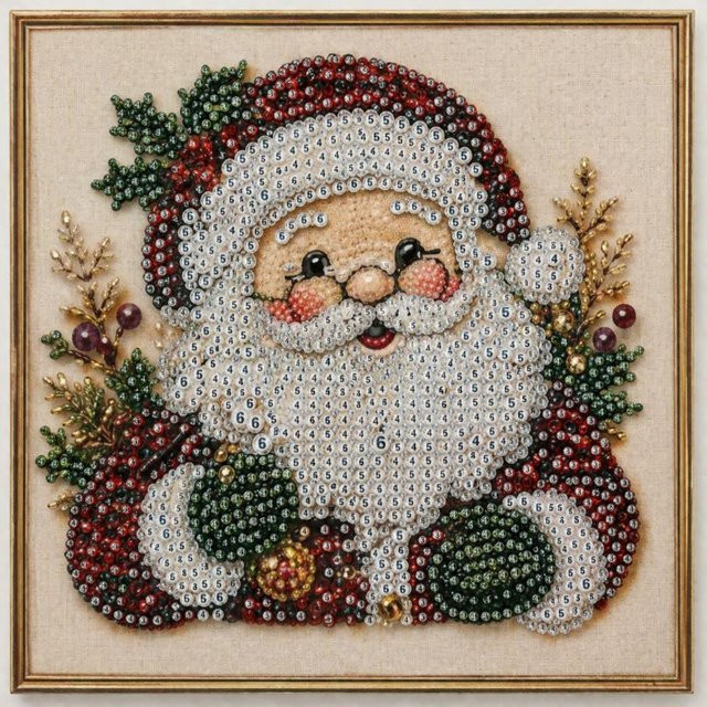 GargerHa Weihnachts-Perlenkunst-Set Weihnachtsmann, 3D Perlen-Kunst-Set - Bild 1