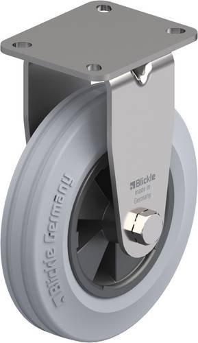 Blickle Bockrolle BX-VPP 160G-1-SG aus Edelstahl und Kunststoff in Grau und Schwarz mit 160 mm Rad-Durchmesser und 135 kg Tragfähigkeit - Bild 1