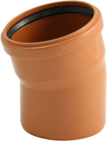 Marley Kanalgrundrohr-Bogen 15 Grad DN 110 orange - Bild 1