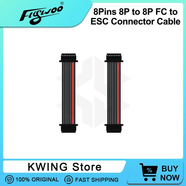 Flywoo 2 Stück JST SH 1,0mm 8-polig 8P zu 8P FC zu ESC Verbindungskabel in Schwarz - Bild 1