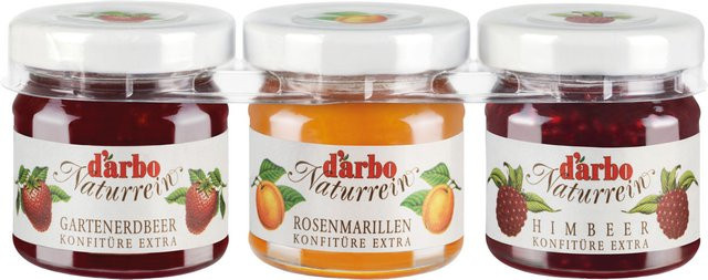 Darbo Mini-Konfitüren Gartenerdbeer Rosenmarillen Himbeer 3 x 40 g - Bild 1