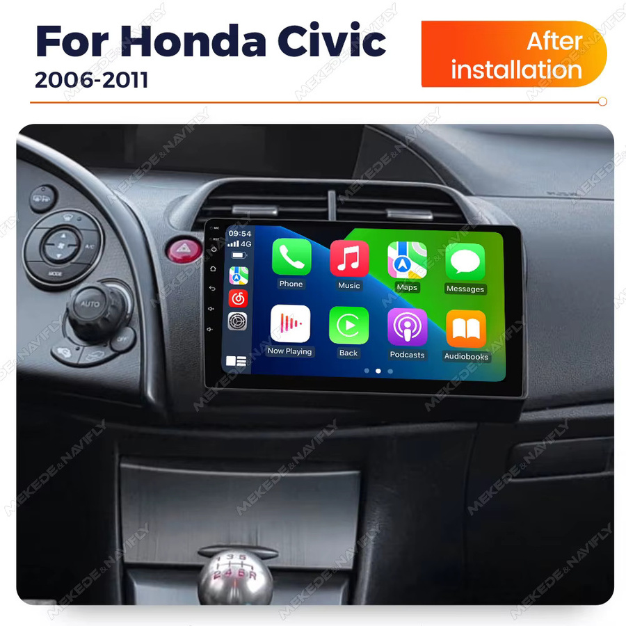 MEKEDE Android Autoradio mit GPS und Rückfahrkamera für Honda Civic Fließheck 2006-2011 LHD, Schwarz - Bild 2