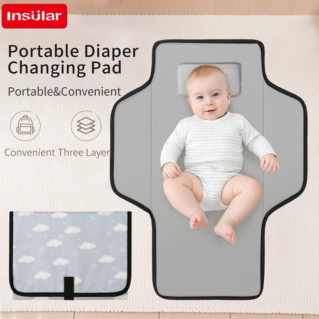 Multifunktionale Wickelunterlage für Babys aus Polyesterfaser, faltbar und wasserdicht für unterwegs - Bild 1