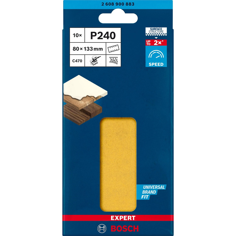 Bosch Expert Schwingschleifpapier gelocht Körnung 240 B: 133 mm, T: 80 mm, 10 Stück - Bild 3