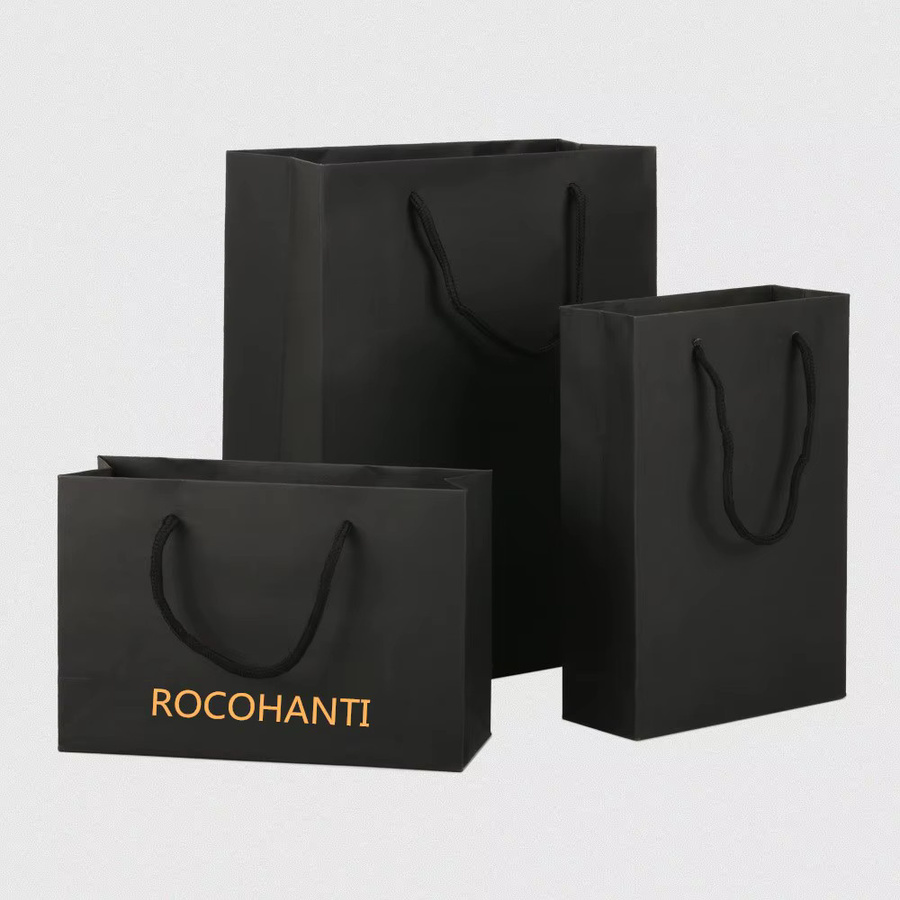 50 Stück Luxus Kartonverpackungen aus Papier mit Griff für Schmuck, Kleidung oder Schuhe in Weiß und Schwarz - Bild 2