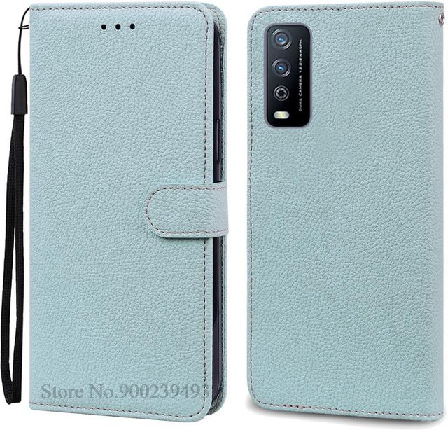 Vivo Brieftaschen-Klapphülle für Vivo Y11S Y12S Y20 Y20i Y20A Y20S Y20T in Hellblau - Bild 1
