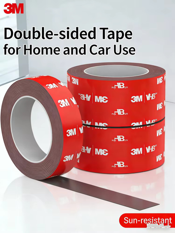 3M VHB Doppelseitiges Klebeband Industrie für Automobile, Hochviskos und Hochtemperaturbeständig, Rot - Bild 5