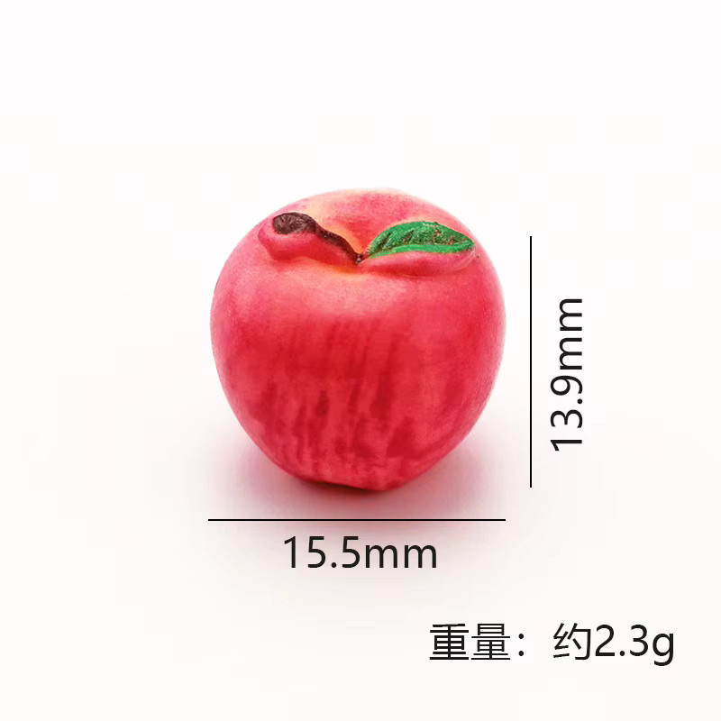 5 Stück Mini-Apfel Grün Rot, Miniatur-Lebensmittel, Puppenhaus-Zubehör - Bild 2