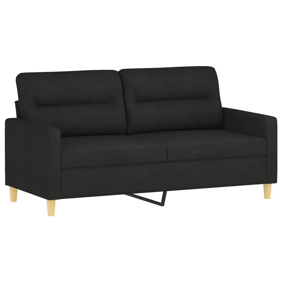 vidaXL 2-Sitzer-Sofa Schwarz aus Stoff mit Metallrahmen für dein Wohnzimmer - Bild 2