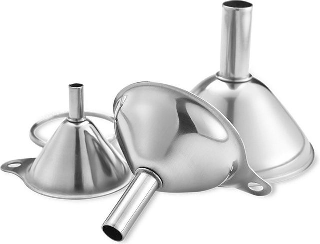 TOMTOP JMS 3-teiliges Mini-Trichter-Set aus Edelstahl in Silber zum Befüllen kleiner Flaschen - Bild 1